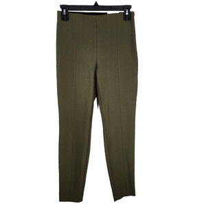 Talbots Portland Pant Womens Size 2P Slim Leg Olive Green Ankle Flat Front NWT